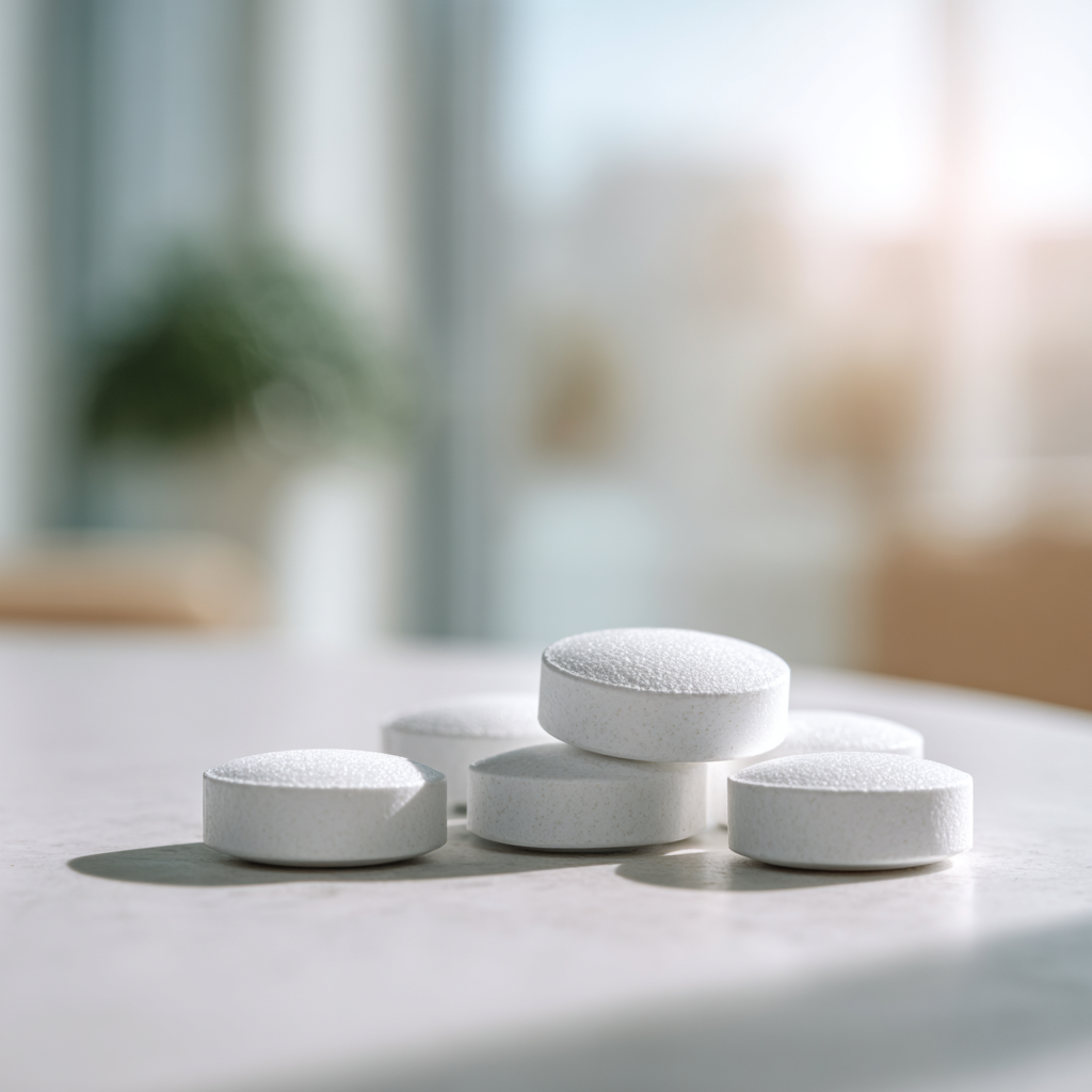 Natural supplement capsules arranged on neutral background